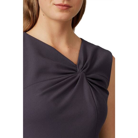 Rebecca Taylor Slate Gray Garbine Suiting Sleeveless Sheath Dress Size 6 - Picture 4 of 12